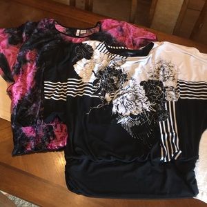 Ladies 2 Pk Blouses with Gathered Waist Sz XL